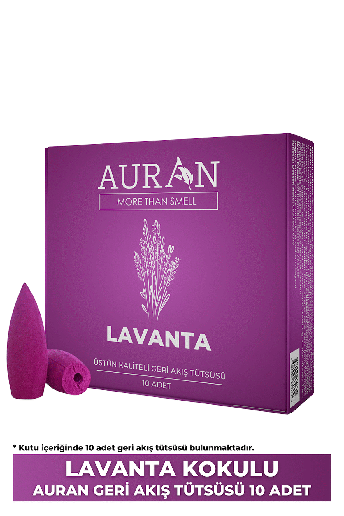 Lavanta Kokulu Geri Akış Tütsüsü konik Tütsü Lavander Backflow Incense Cones 10 Adet