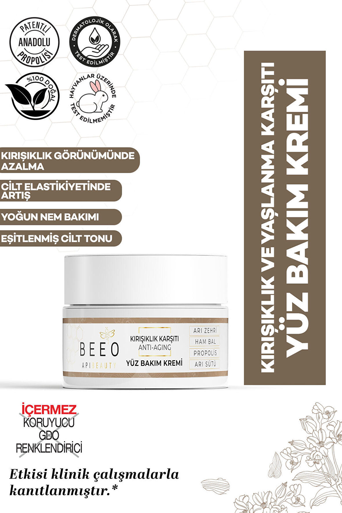 Apibeauty Arı Zehirli Propolisli Arı Sütlü Anti Aging Yüz Bakım Kremi 50ml