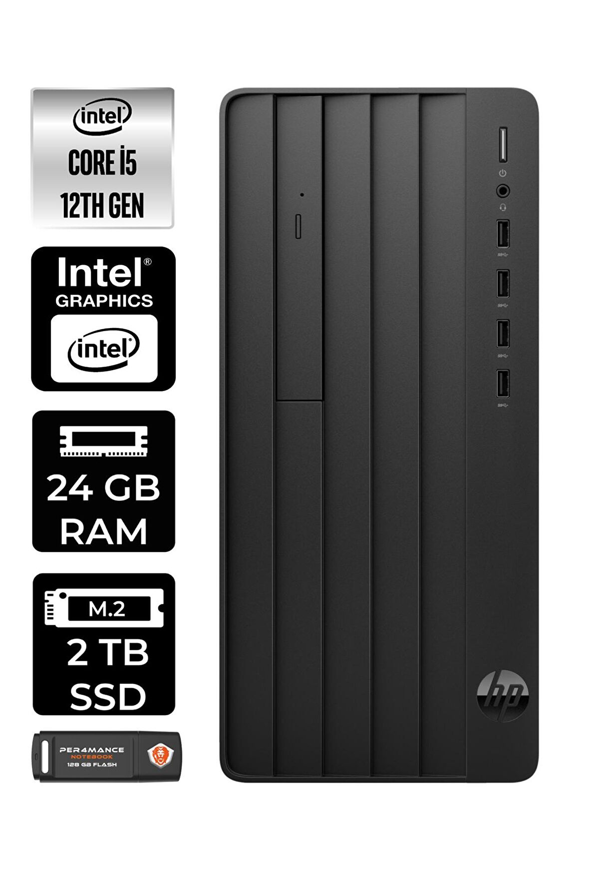 HP PRO TOWER 290 G9 i5 12500 24GB RAM 2TB SSD W11HOME 6D3A5EA MASAÜSTÜ PC & PER4 BELLEK