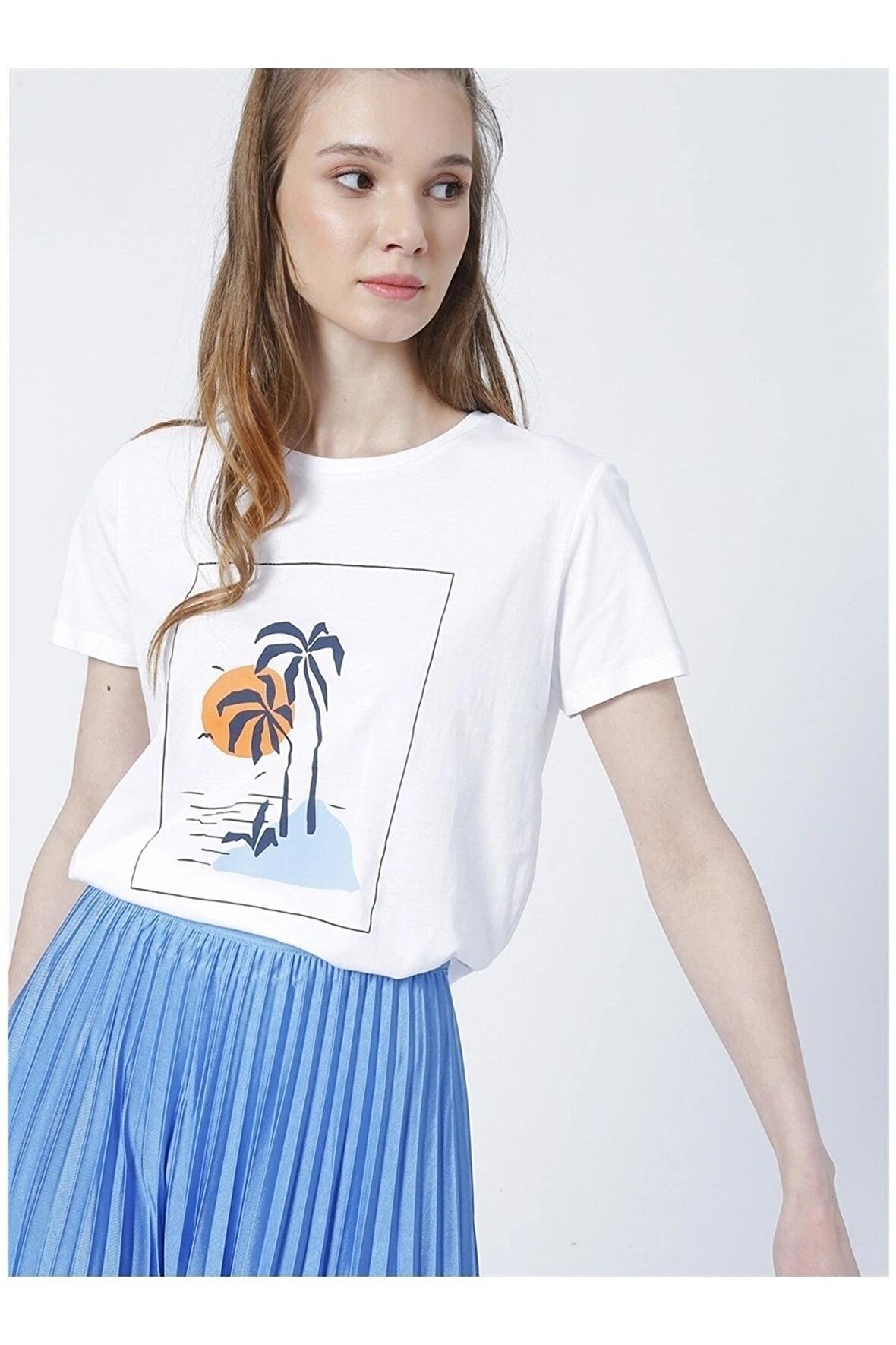 Beach Grafik Baskılı Tshirt