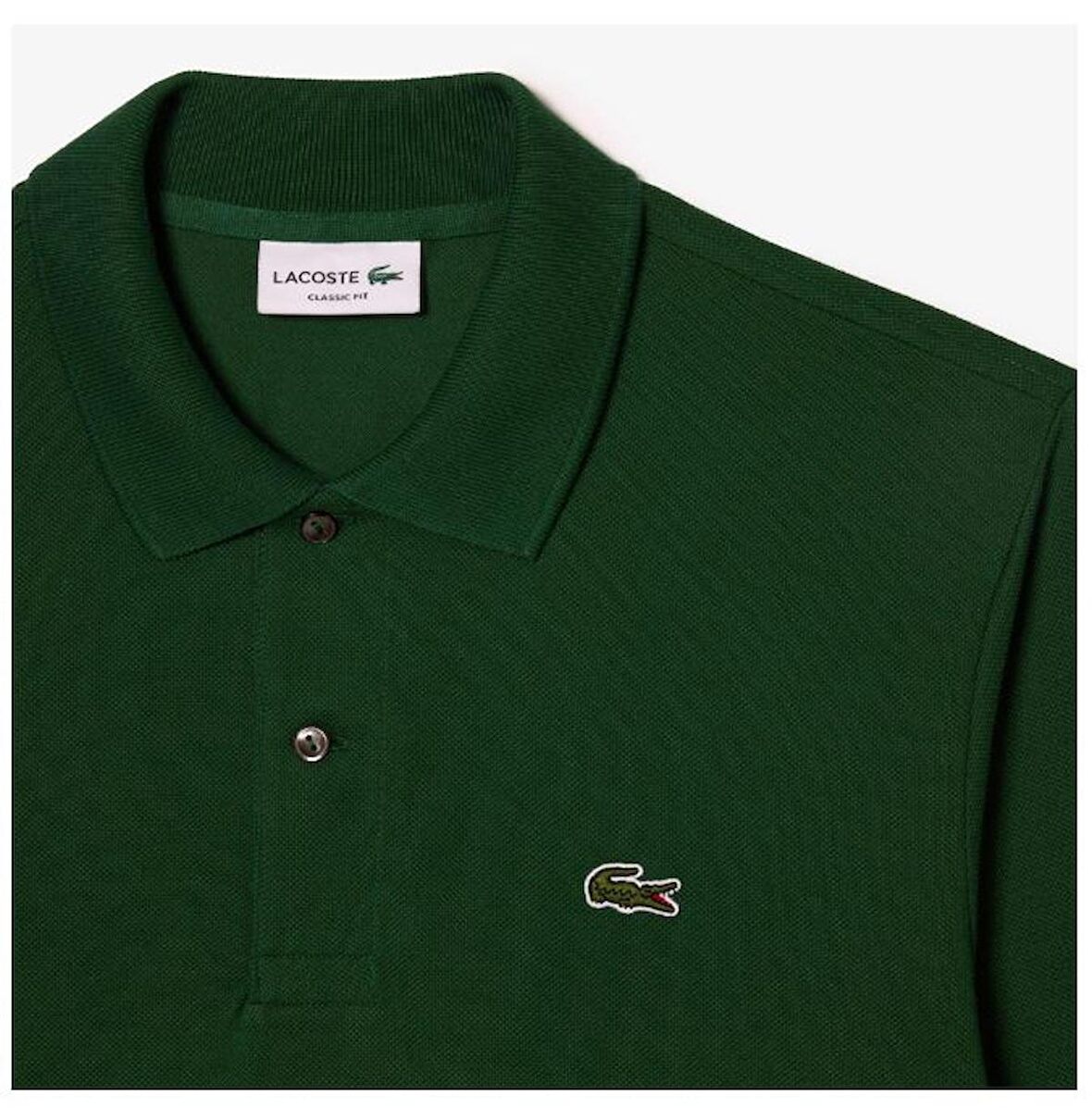 Lacoste L.12.12 Erkek Classic Fit Uzun Kollu Koyu Yeşil Polo