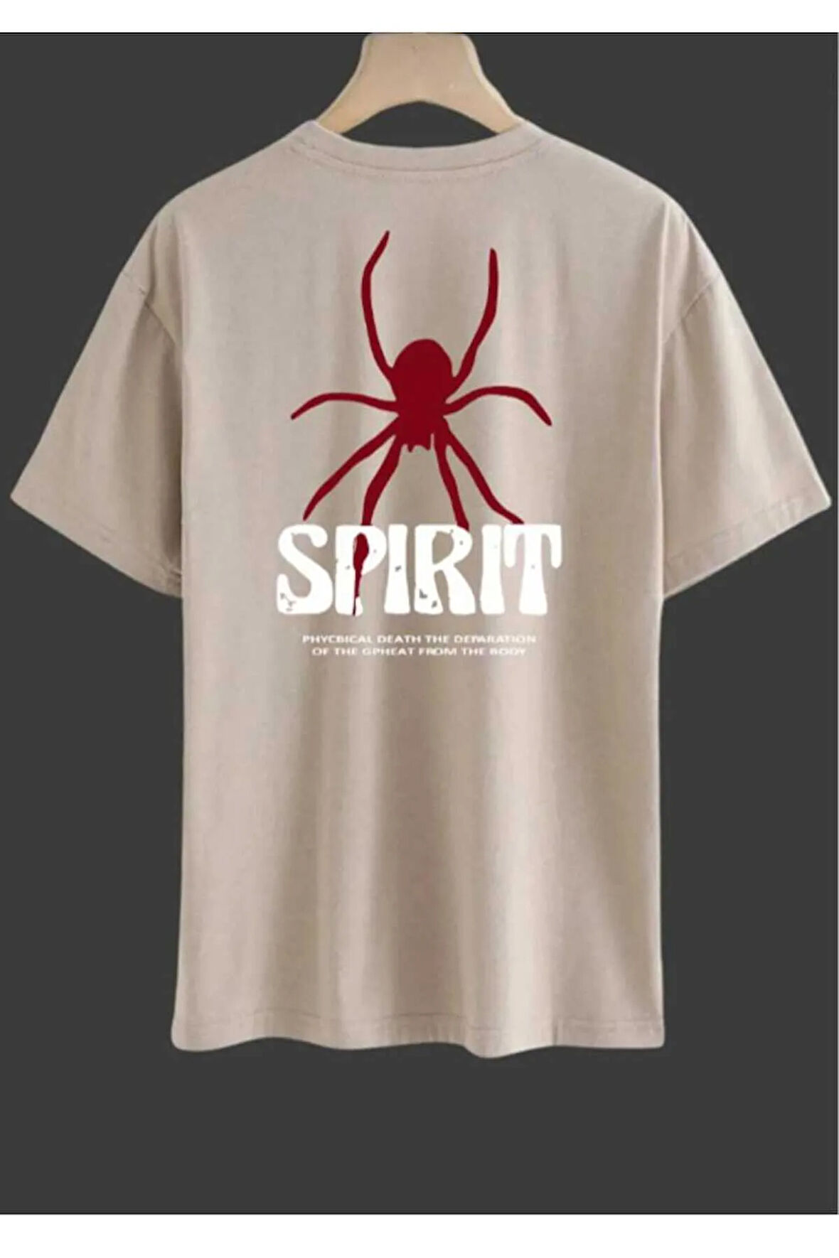 malkoçbey spirint baskılı oversize unisex basic t-shirt