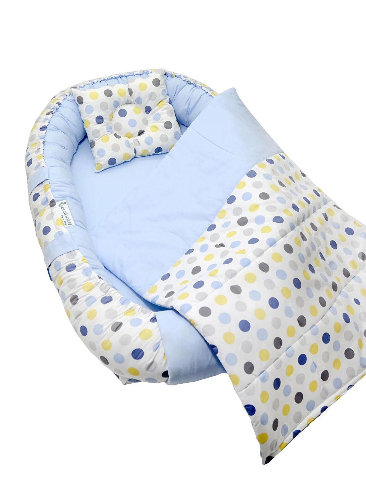 Berababy Babynest Pikeli Renkli Puantiye Model Bebek Yuvası 3 Parça Set