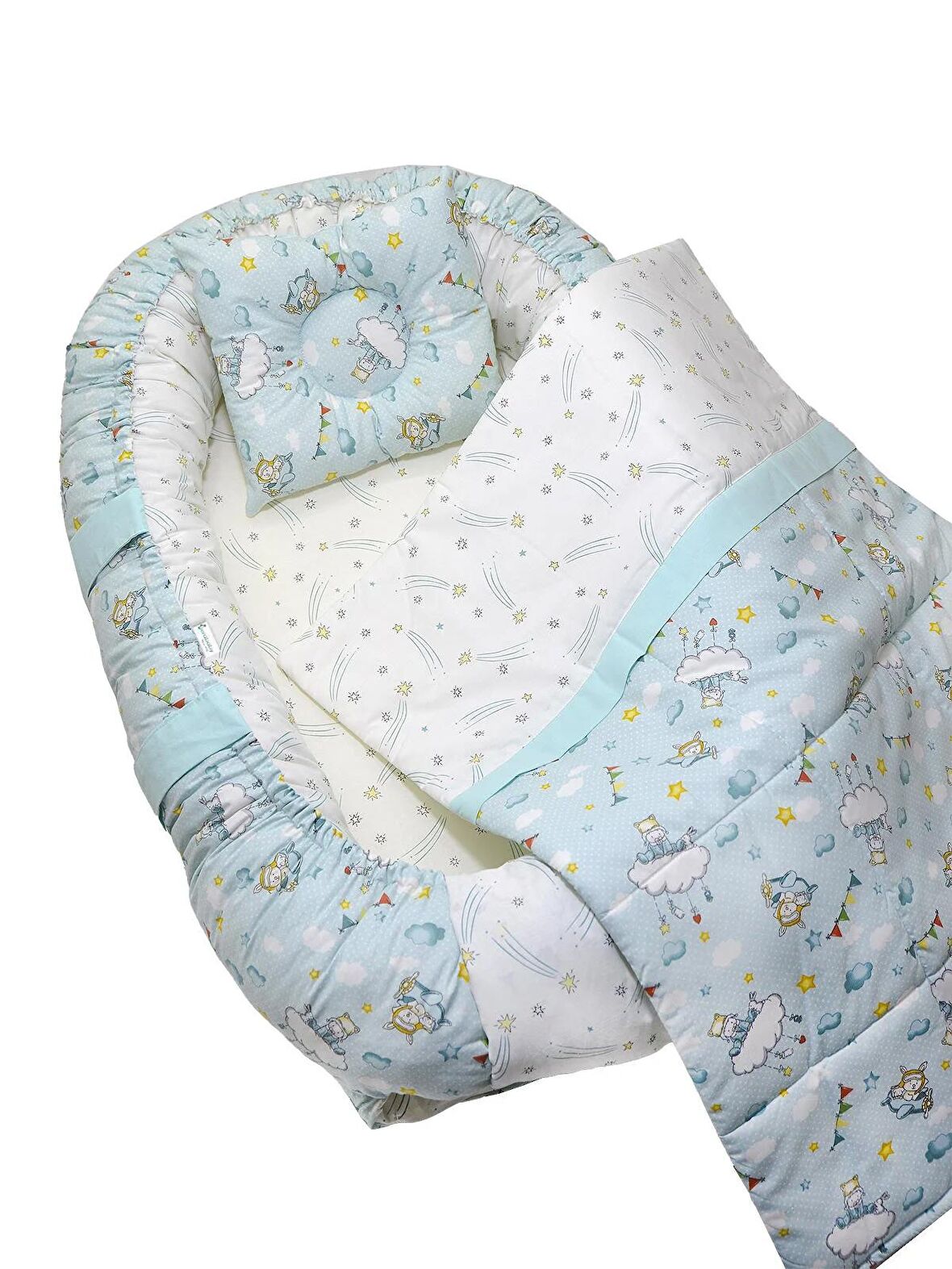 Berababy Babynest Pikeli Uçan Pilot Model Bebek Yuvası 3 Parça Set