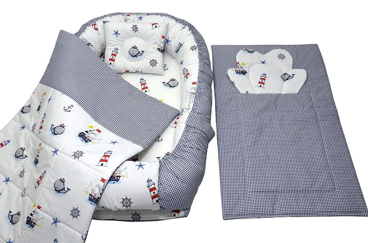 Berababy Babynest Alt Açma Minderli Çapalı Model Bebek Yuvası 4 Parça Set