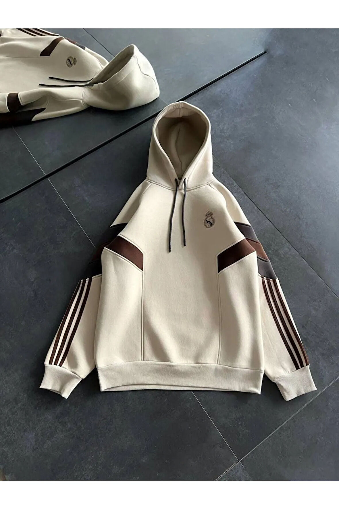 KAPÜŞONLU REAL SWEATSHIRT - ÇOK KALİTELİ DİKİŞ DETAYLI KOL MADRİD SWEAT