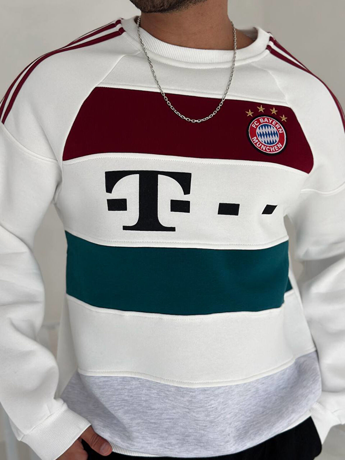 BAYERN M OVERSİZE ŞARDONLU PENYE SWEAT - B MUNİH 3 İPLİK ŞARDONLU SWEATSHIRT