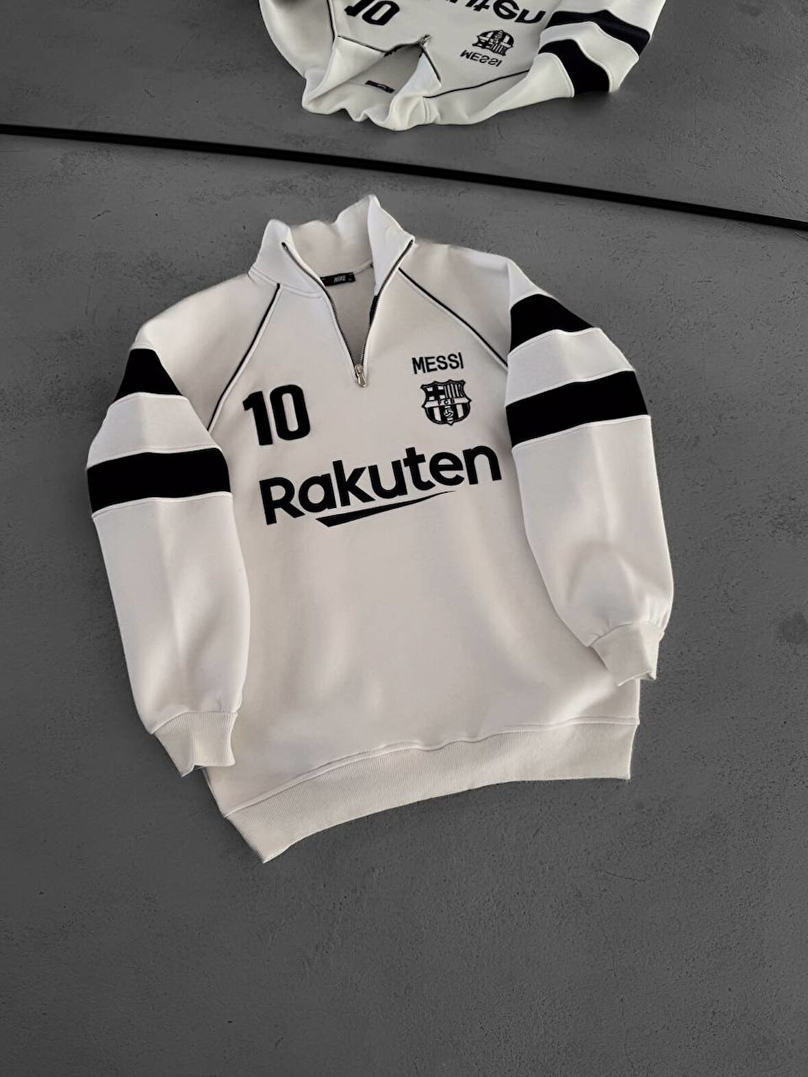 OVERSIZE KALİTELİ ŞARDONLU SWEATSHIRT - MESSI 10 BARCELONA SWEAT KAPÜŞONLU