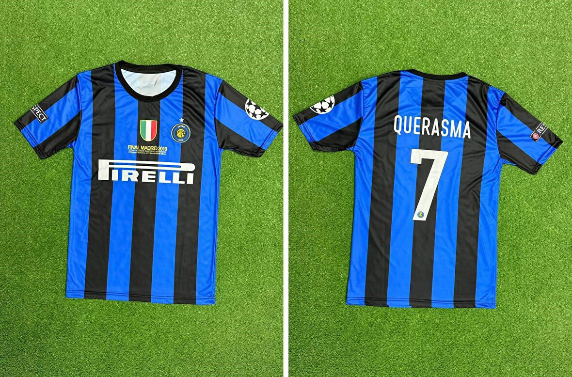 QUERASMA YAZILI MAVİ SİYAH INTER TİŞÖRT