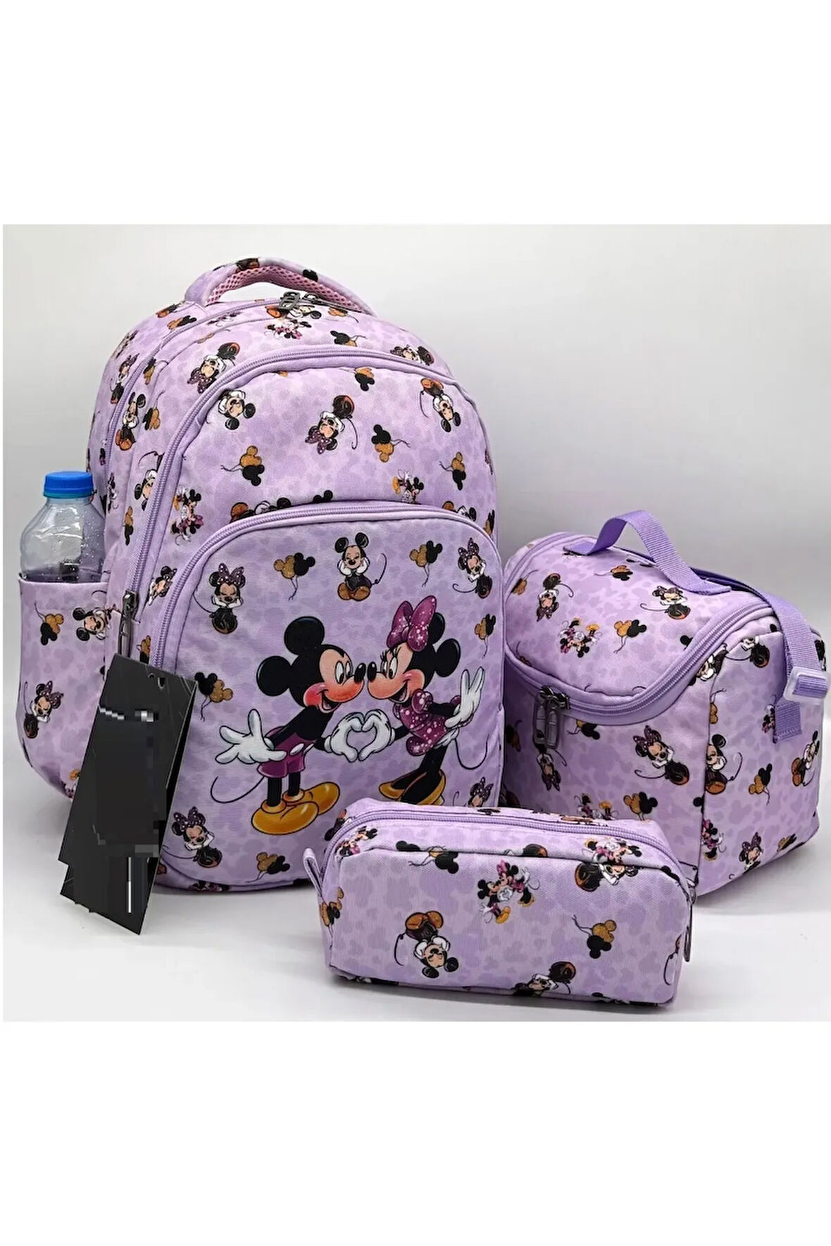 3lü Set Kız Okul Çantası Mickey Okul Çantası Mor Lila