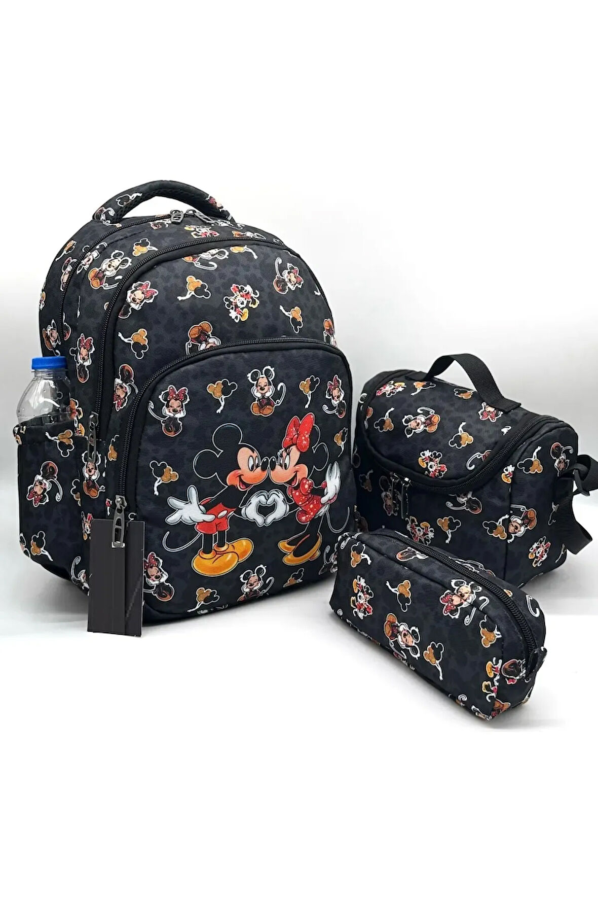 3lü Set Kız Okul Çantası Mickey Okul Çantası Siyah