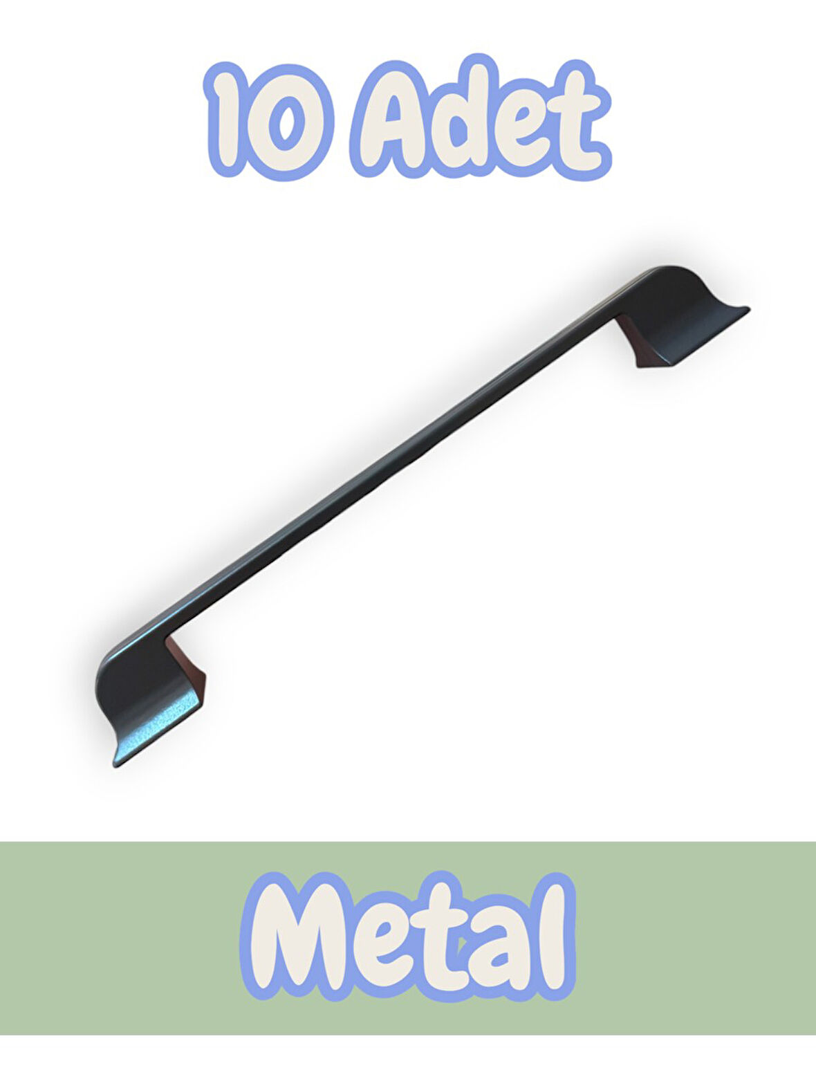 Beta Çizgili Antrasit Alüminyum Metal Lüks Modern Mobilya Çekmece Mutfak Dolabı Kulpu 160mm-192mm (10 Adet)