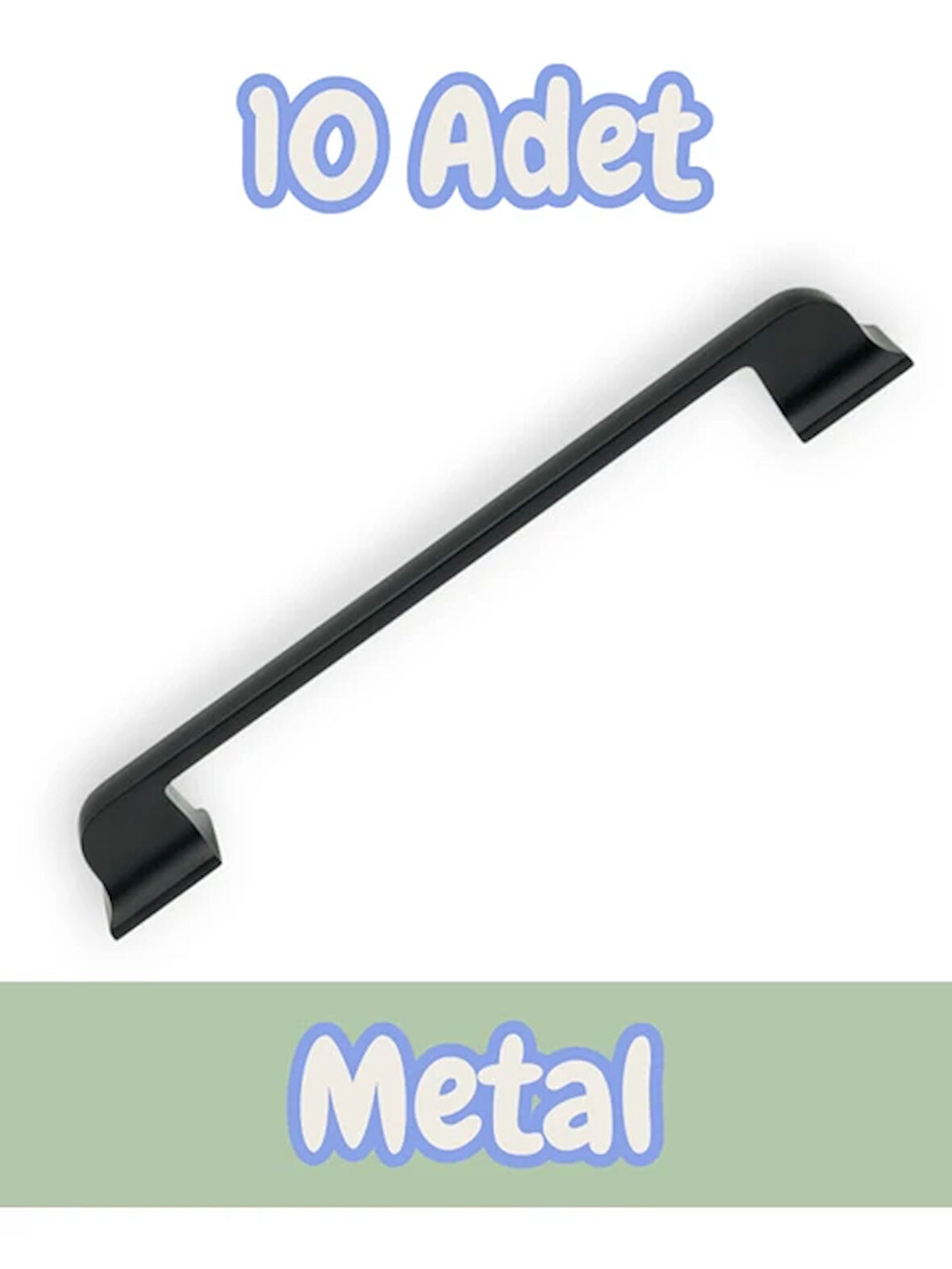 Beta Düz Antrasit Alüminyum Metal Lüks Modern Mobilya Çekmece Mutfak Dolabı Kulpu 160mm-192mm (10 Adet)