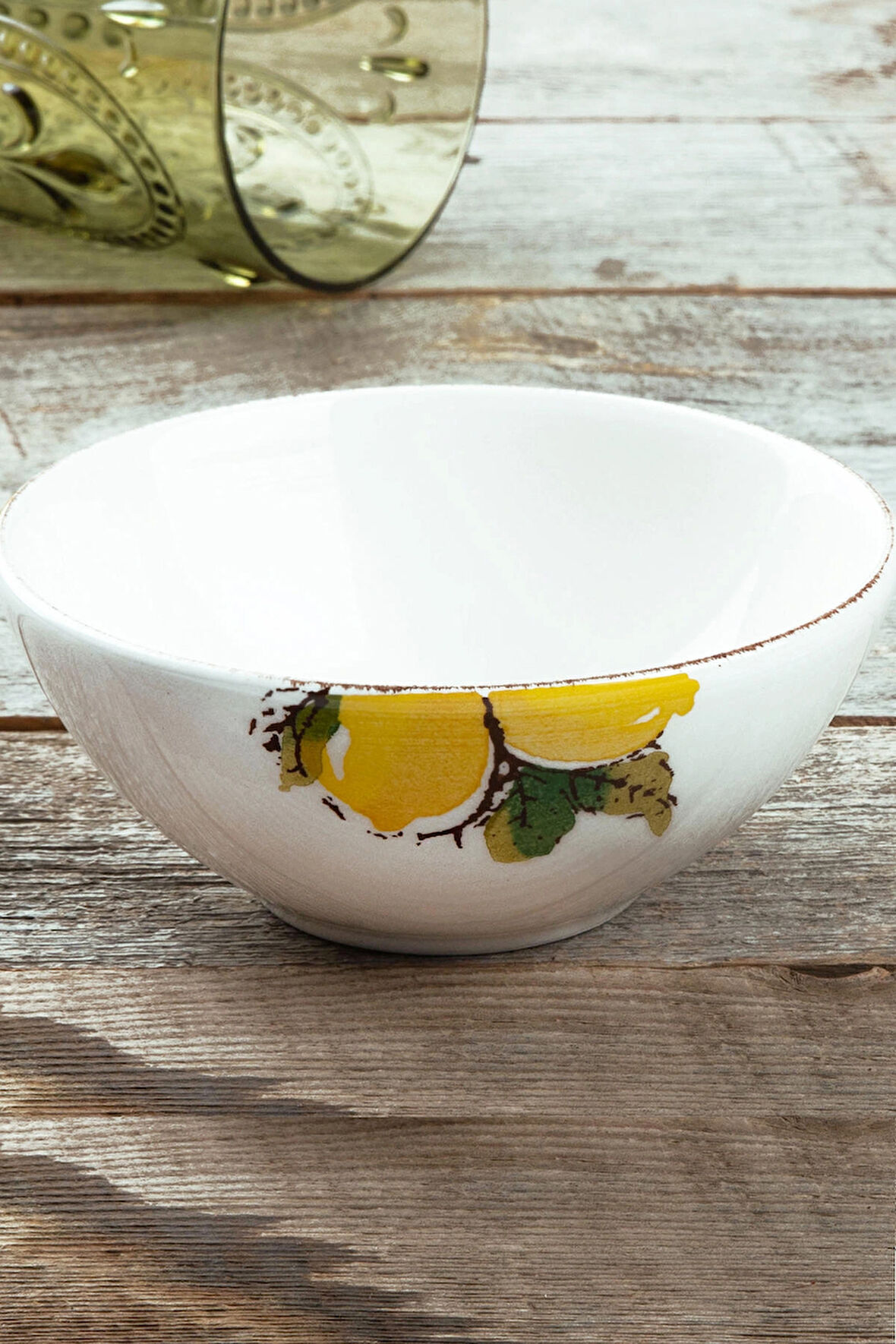 Limon Desen El Yapımı Organik 6 Adet Kase 15 Cm