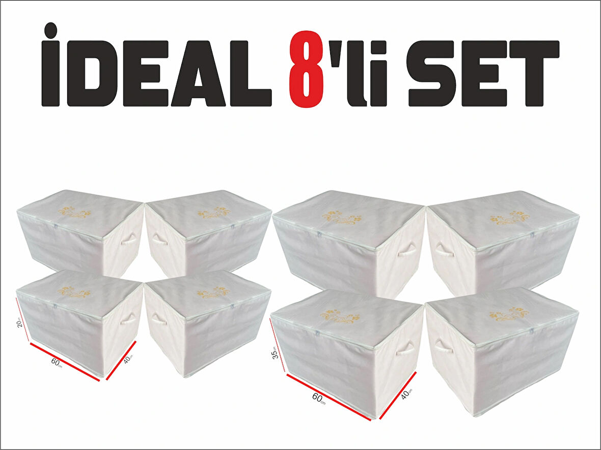 PİNABAH 4 ADET BAZA ALTI ORGANİZER HURÇ  4 ADET  PİNABAH YASTIK HURÇ 60x40x35