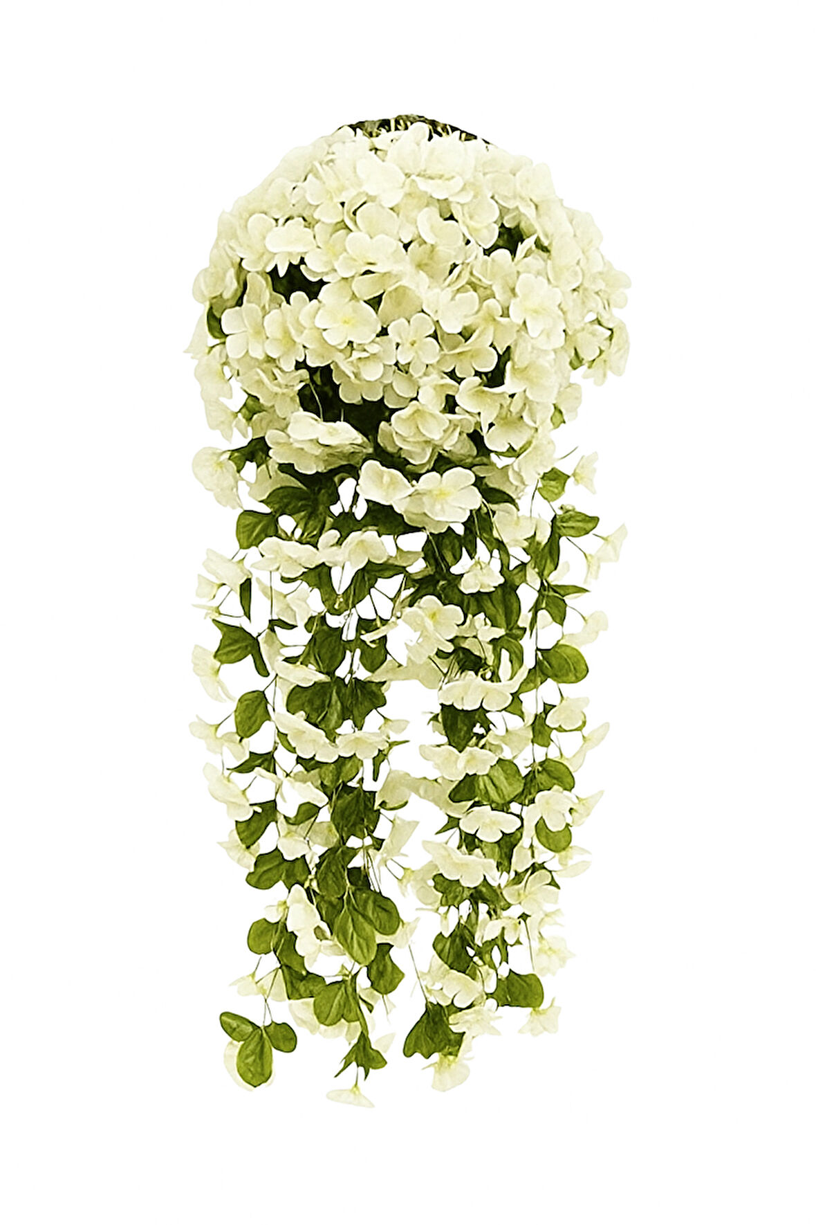 Saksı Dahil Duvar Süsü Yapay Çiçek Sarkan Begonvil Sarmaşık Çiçeği Beyaz