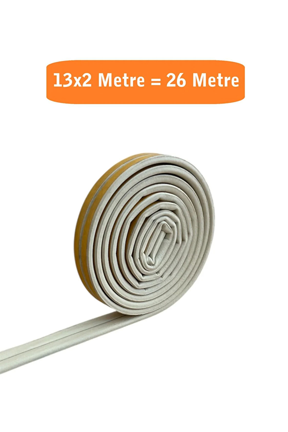 Kapı Pencere Fitili Yapışkanlı (Beyaz) Kapı Pencere Bandı Bantları 13x2 Metre= 26 Metre