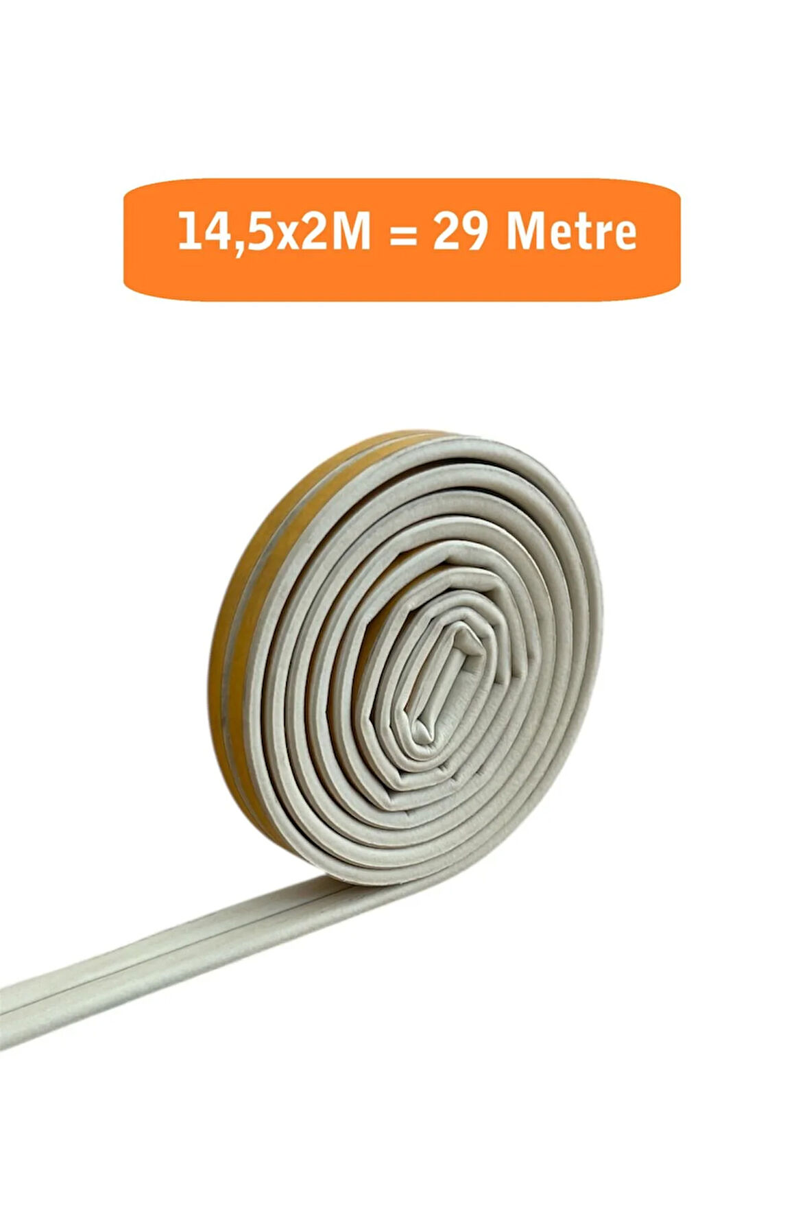 Kapı Pencere Fitili Yapışkanlı (Beyaz) Kapı Pencere Bandı Bantları 14,5x2 Metre= 29 Metre