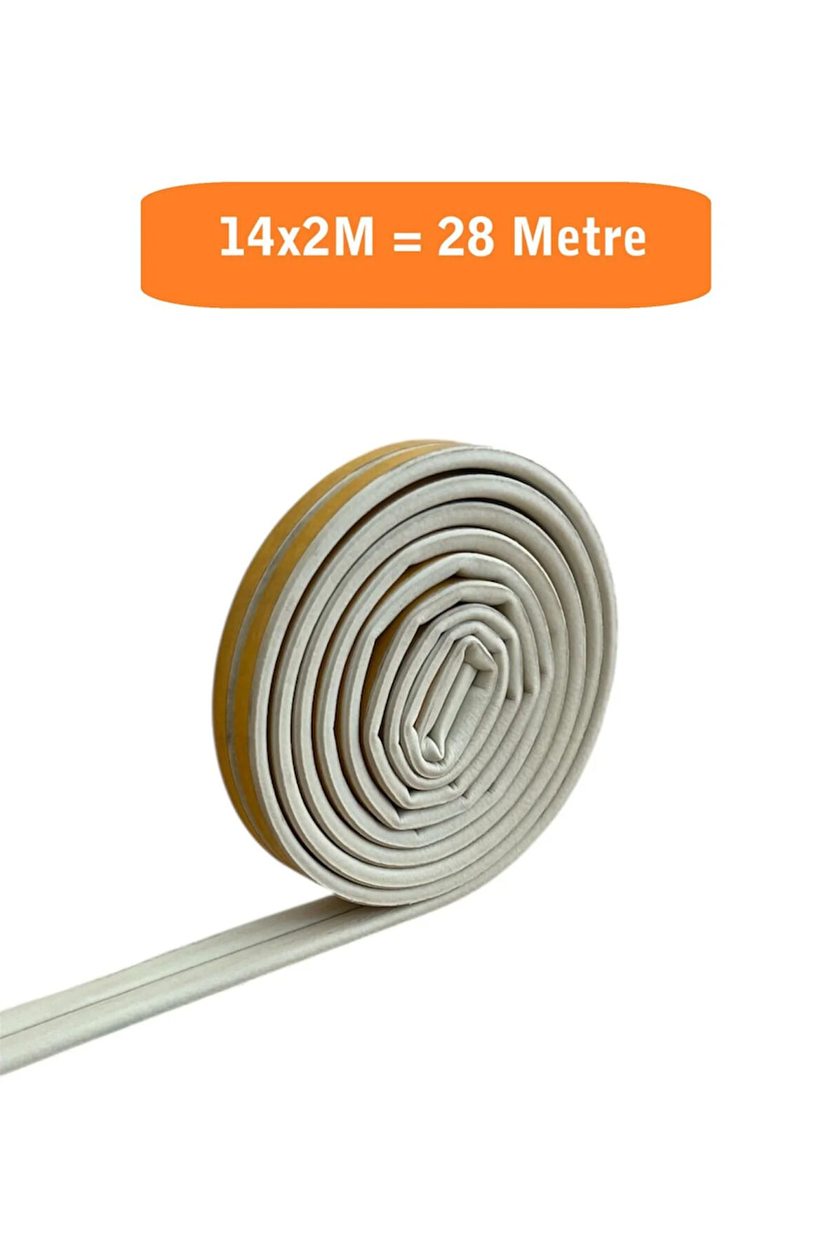 Kapı Pencere Fitili Yapışkanlı (Beyaz) Kapı Pencere Bandı Bantları 14x2 Metre= 28 Metre