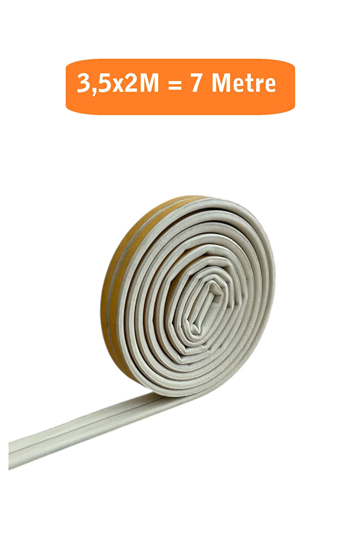 Kapı Pencere Fitili Yapışkanlı (Beyaz) Kapı Pencere Bandı Bantları 3,5x2 Metre= 7 Metre
