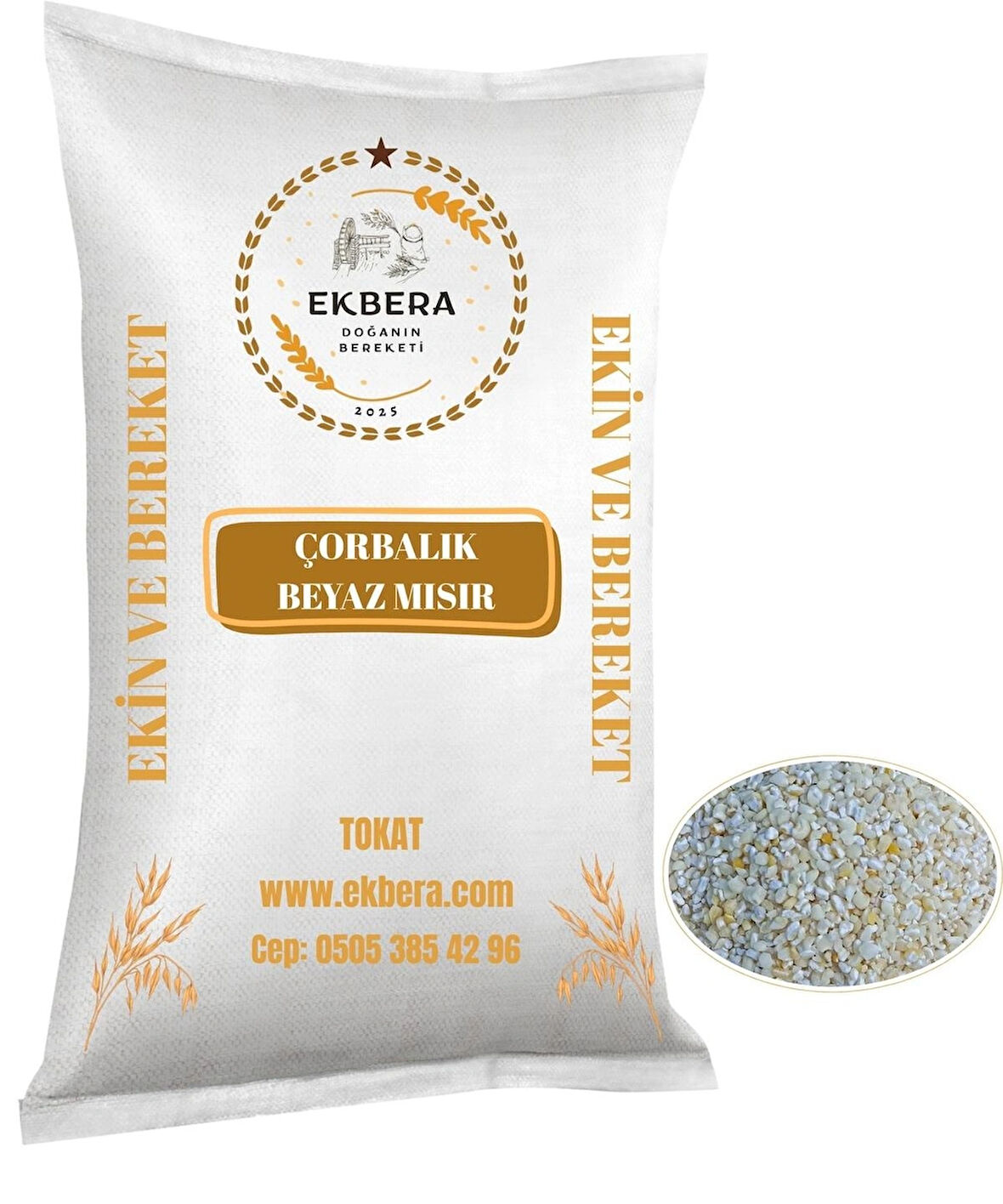 EKBERA - Çorbalık Beyaz Mısır Katkısız - 3 kg