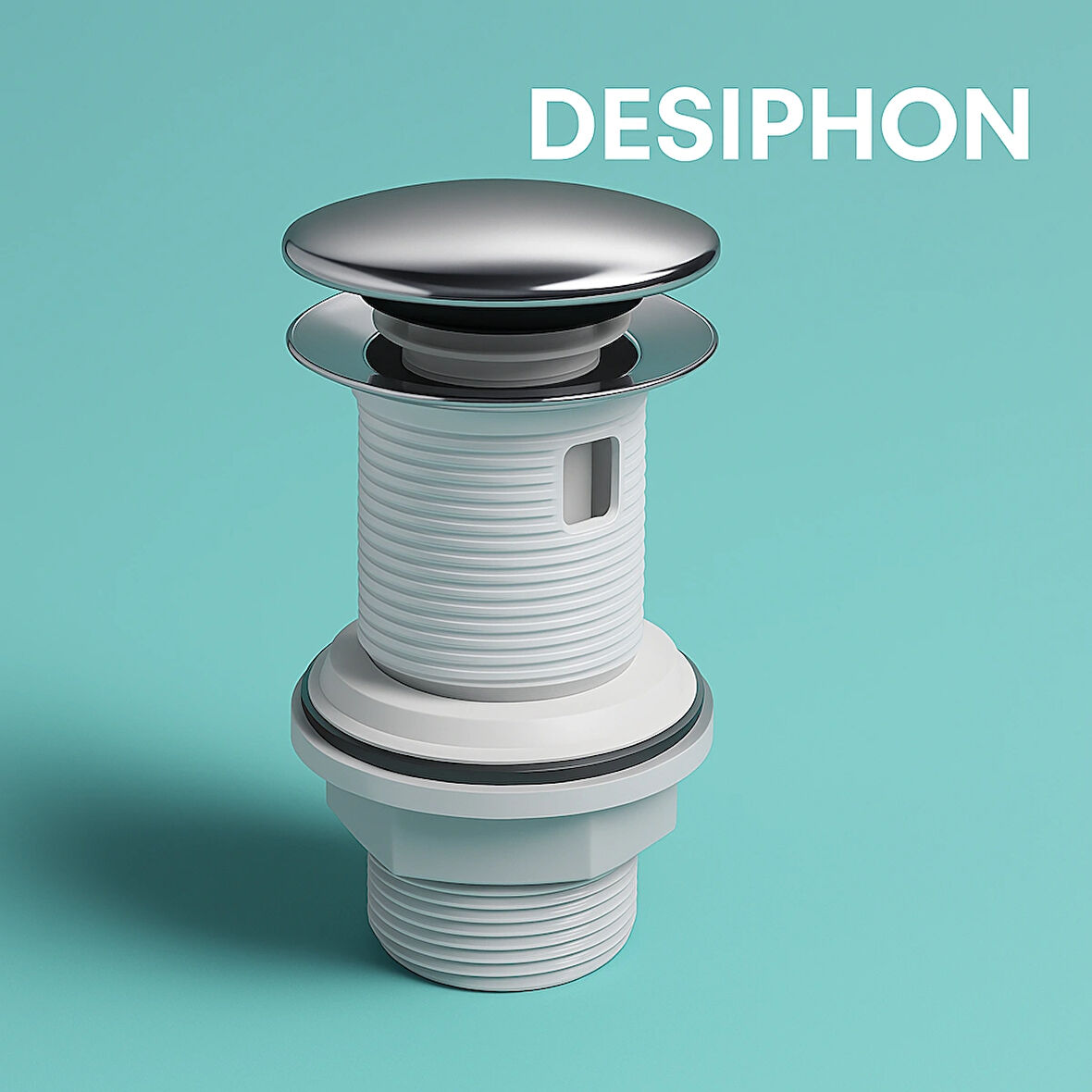 Pop-Up Lavabo Sifonu Taşmalı – Paslanmaz Metal Başlık, Plastik Gövde, Kolay Montaj
