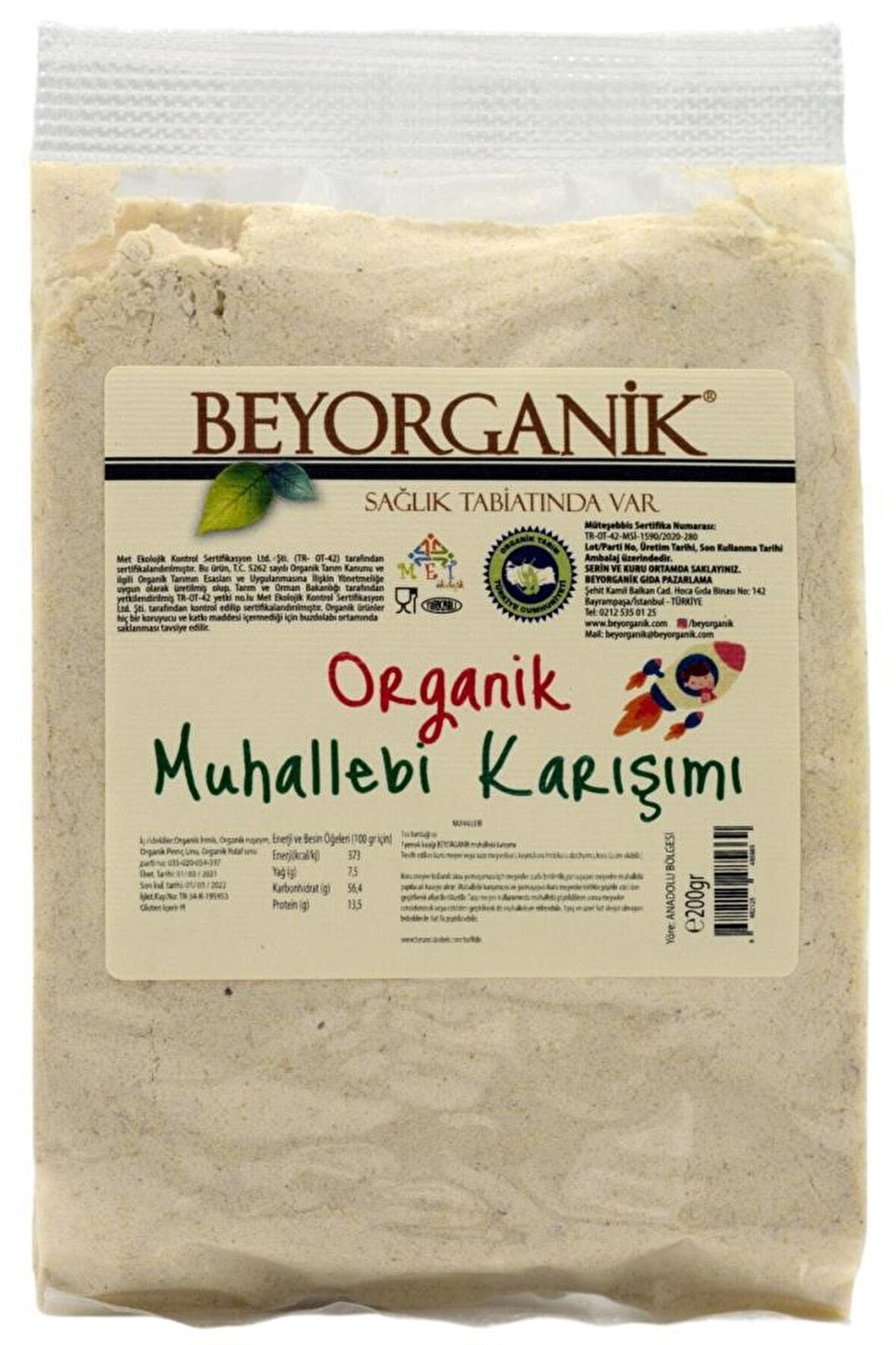 BeyOrganik Organik Bebek Muhallebisi 200gr