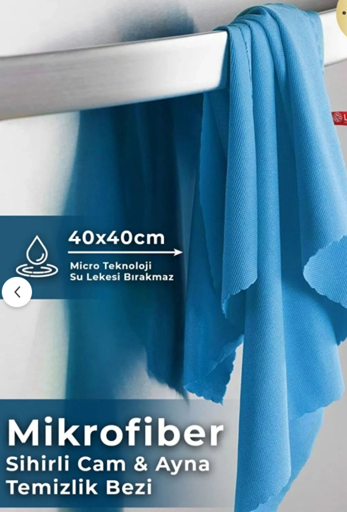 Mikrofiber 4'lü 40*40 Su Emici İz Bırakmayan Antibakteriyel Cam Temizlik Bezi Seti