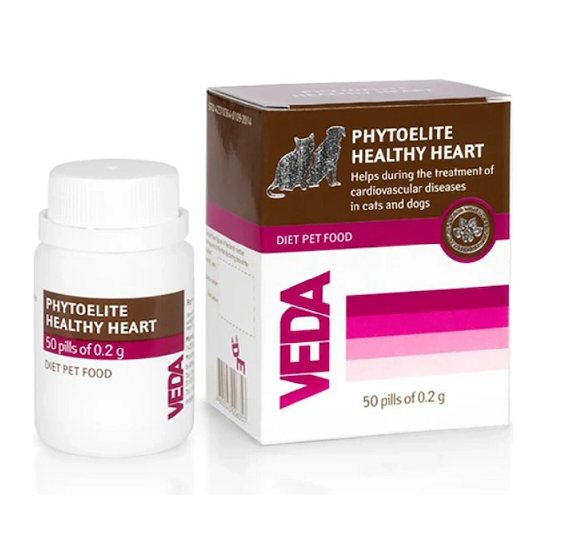 Veda vet Phytoelite Healthy Heart Kalp, Damar ve Dolaşım Sistemi Gıda Takviyesi Kedi & Köpek 50 Tablet