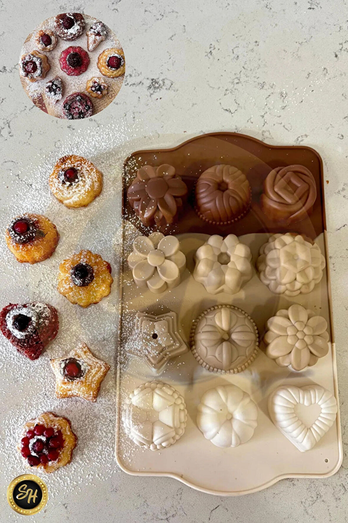 12 Li Silikon Muffin Kek Kalıbı Lüks