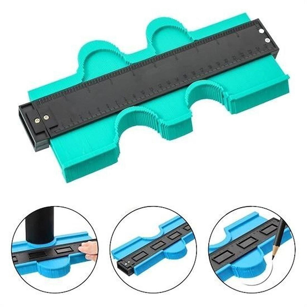 BakGelAl Kontur Ölçüm Cihazı Ahşap Fayans Şekillendirme Kalıbı 24 cm