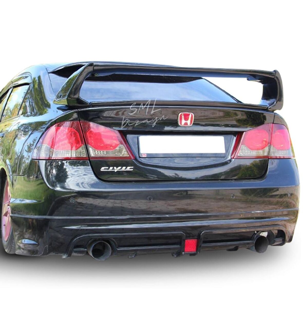 Honda Civic Fd6 Bagaj Üstü 4 Parça Yüksek Spoiler / Spoyler