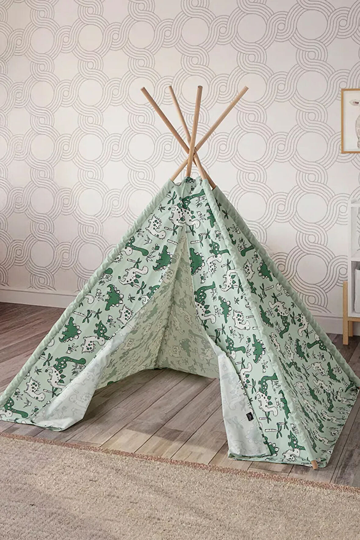 Çocuk Oyun Çadırı Ahşap Direkli Geniş Oyun Evi 150x150x200 cm