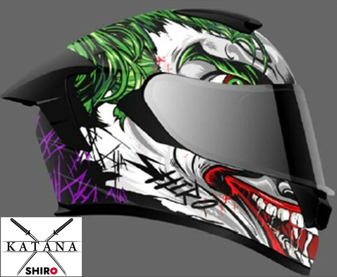 SHIRO KASK FullFace KATANA JOKER Sun Vizor GRAF NEW L BEDEN 