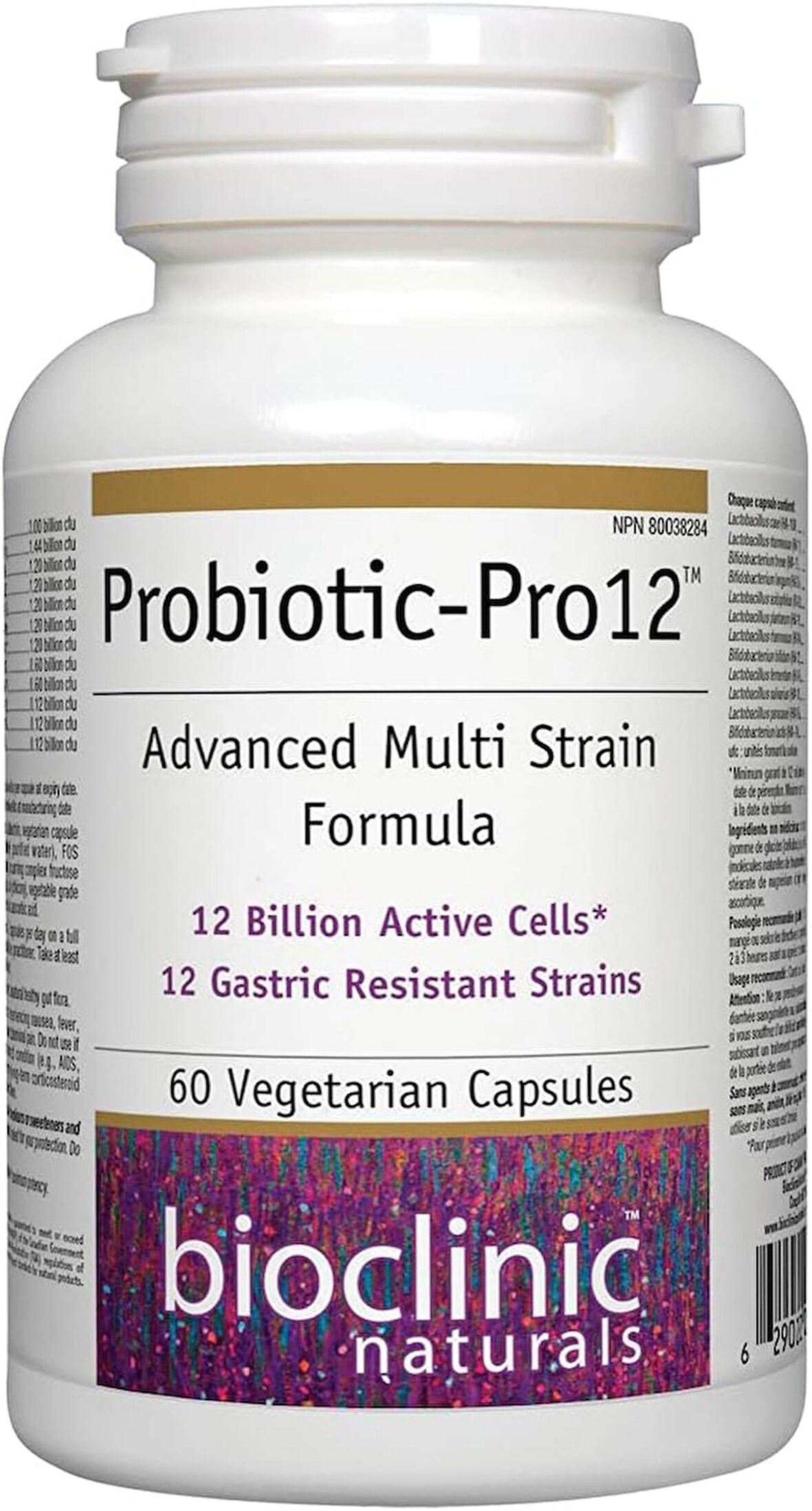 Bioclinic Naturals Probiotic Pro (lactobacillus+bifidobacterium) 12 Billion milliards 60 vcaps
