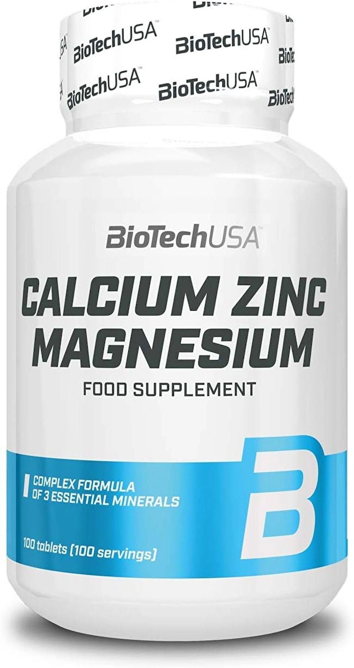 BioTechUSA Calcium Zinc Magnesium Mineral Complex Immune Health Energy Stress Management 100 Tablet
