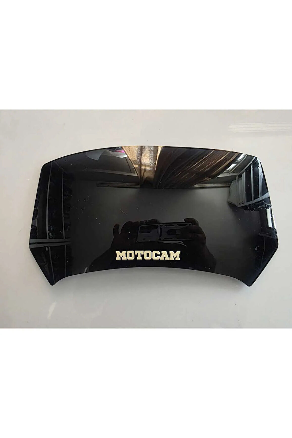 MOTOCAM Rüzgar Saptırıcı Deflektör Camı 1 Delikli 35x15cm Siyah Renkli   (APARATSIZDIR)