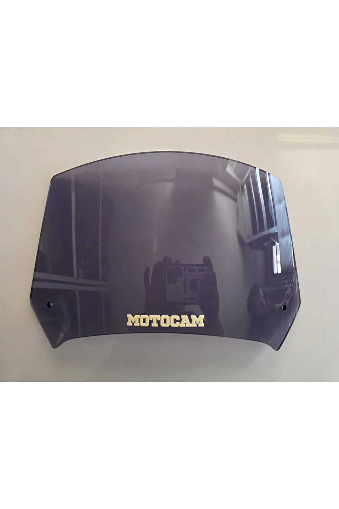 MOTOCAM Rüzgar Saptırıcı Deflektör Camı 1 Delikli 35x18cm Füme Renkli   (APARATSIZDIR)