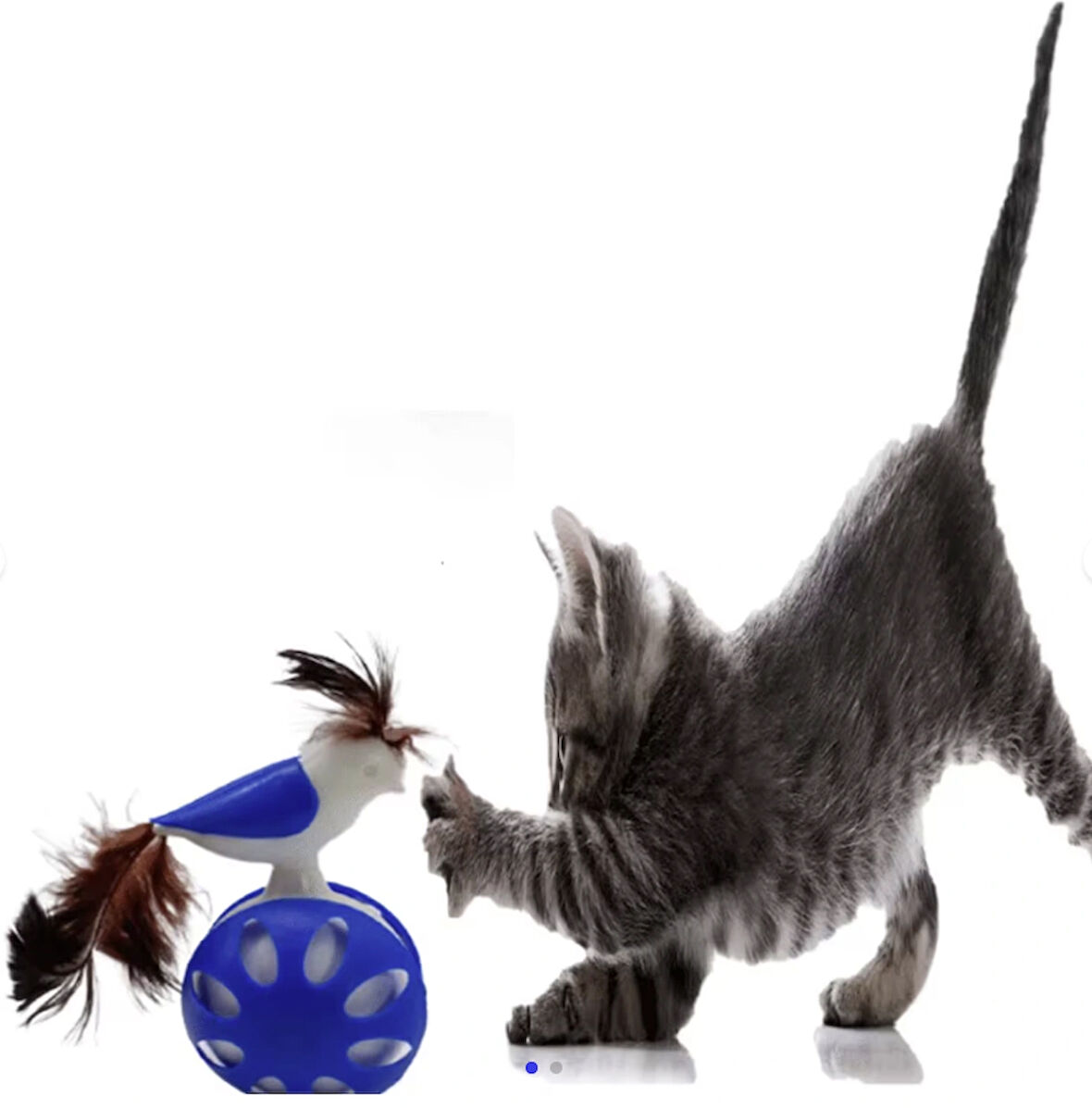 Tineke TEKERLEKLİ HACIYATMAZ KUŞ KEDİ OYUNCAĞI MAVİ 1 ADET