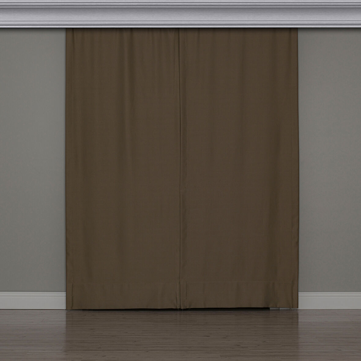 Gauze Fabric Design BLACKOUT KOYU BEJ KARARTMA ÖZELLİKLİ FON PERDE 275 x 270