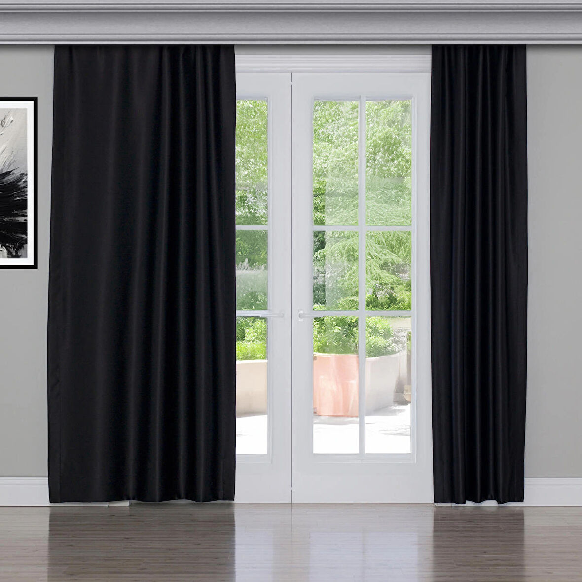 Gauze Fabric Design BLACKOUT SİYAH KARARTMA ÖZELLİKLİ FON PERDE 225 x 270