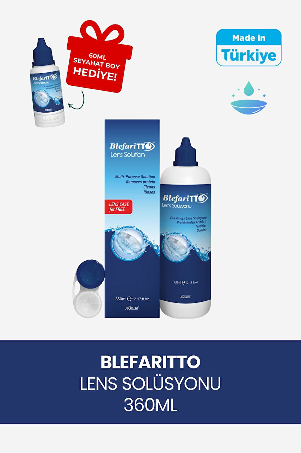 Blefaritto 360 ml Lens Solüsyonu Çanta Boy 60 ml Çanta Boy Hediye Son Kullanım Tarihi: 01.2027