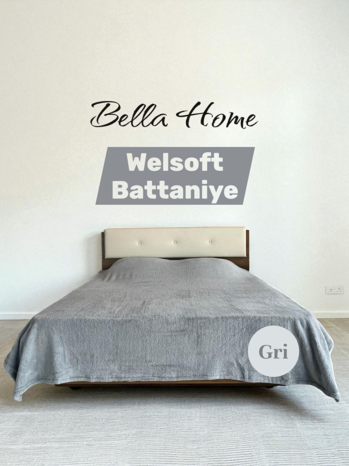 Wellsoft Yumuşak Battaniye Düz Renk Çift Kişilik