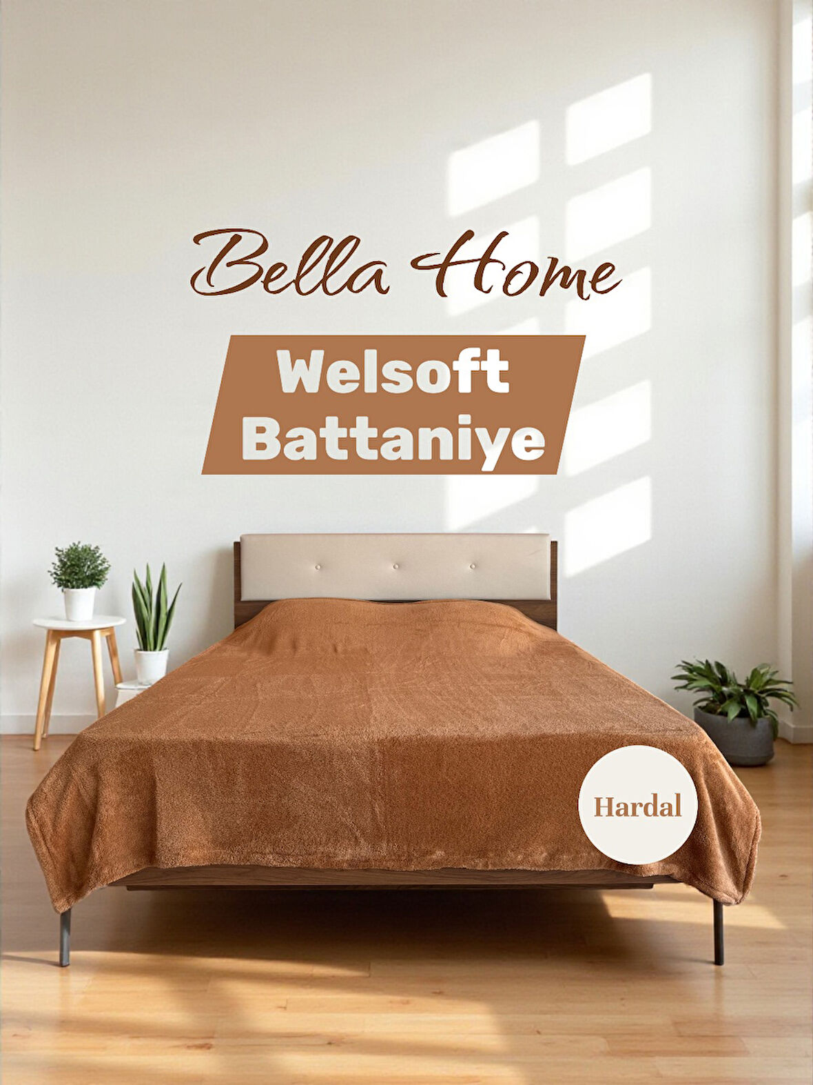 Wellsoft Yumuşak Battaniye Düz Renk Çift Kişilik