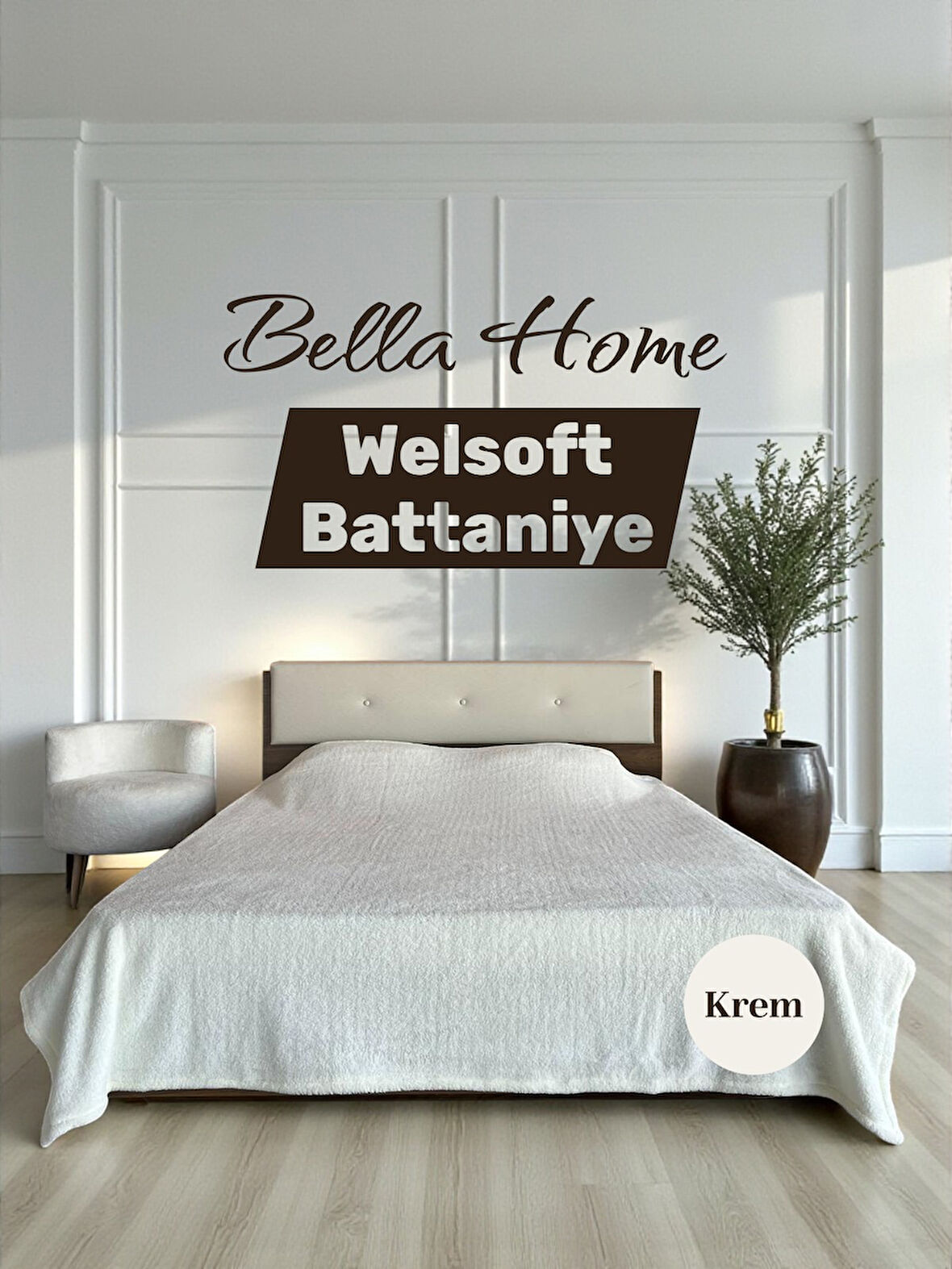 Wellsoft Yumuşak Battaniye Düz Renk Çift Kişilik
