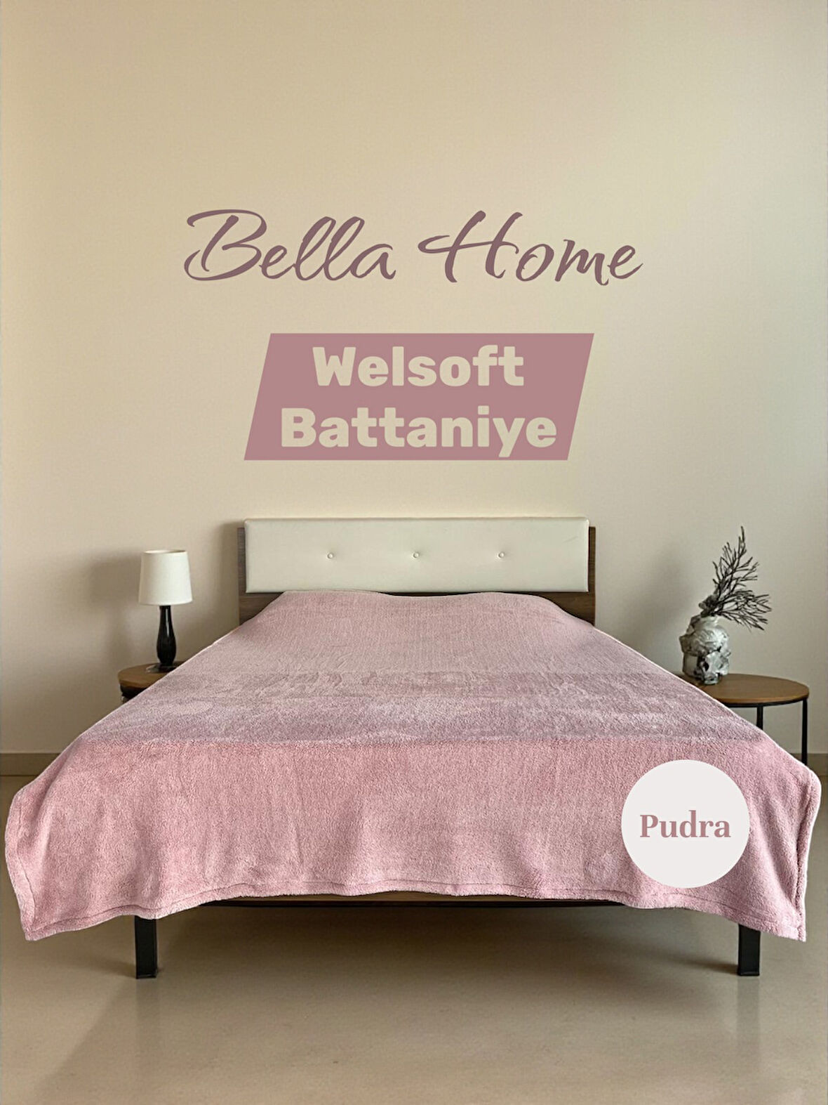 Wellsoft Yumuşak Battaniye Düz Renk Çift Kişilik