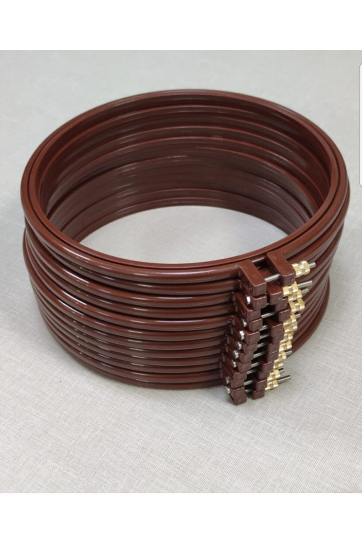 19 Cm 12 Adet Vidali Plastik Nakış Kasnak Oval Kenarlı