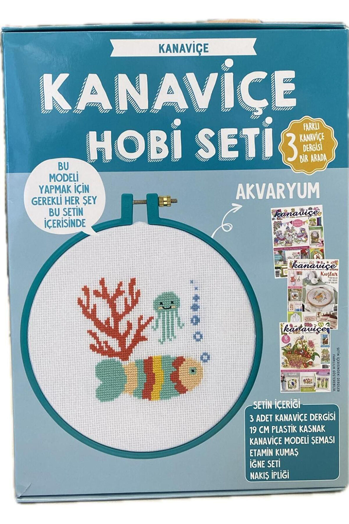 Kanaviçe Dergisi 3Farklı Sayı Ve Kanaviçe Nakışı Kiti Akvaryum Hobi Seti Tüm Malzemeler İle