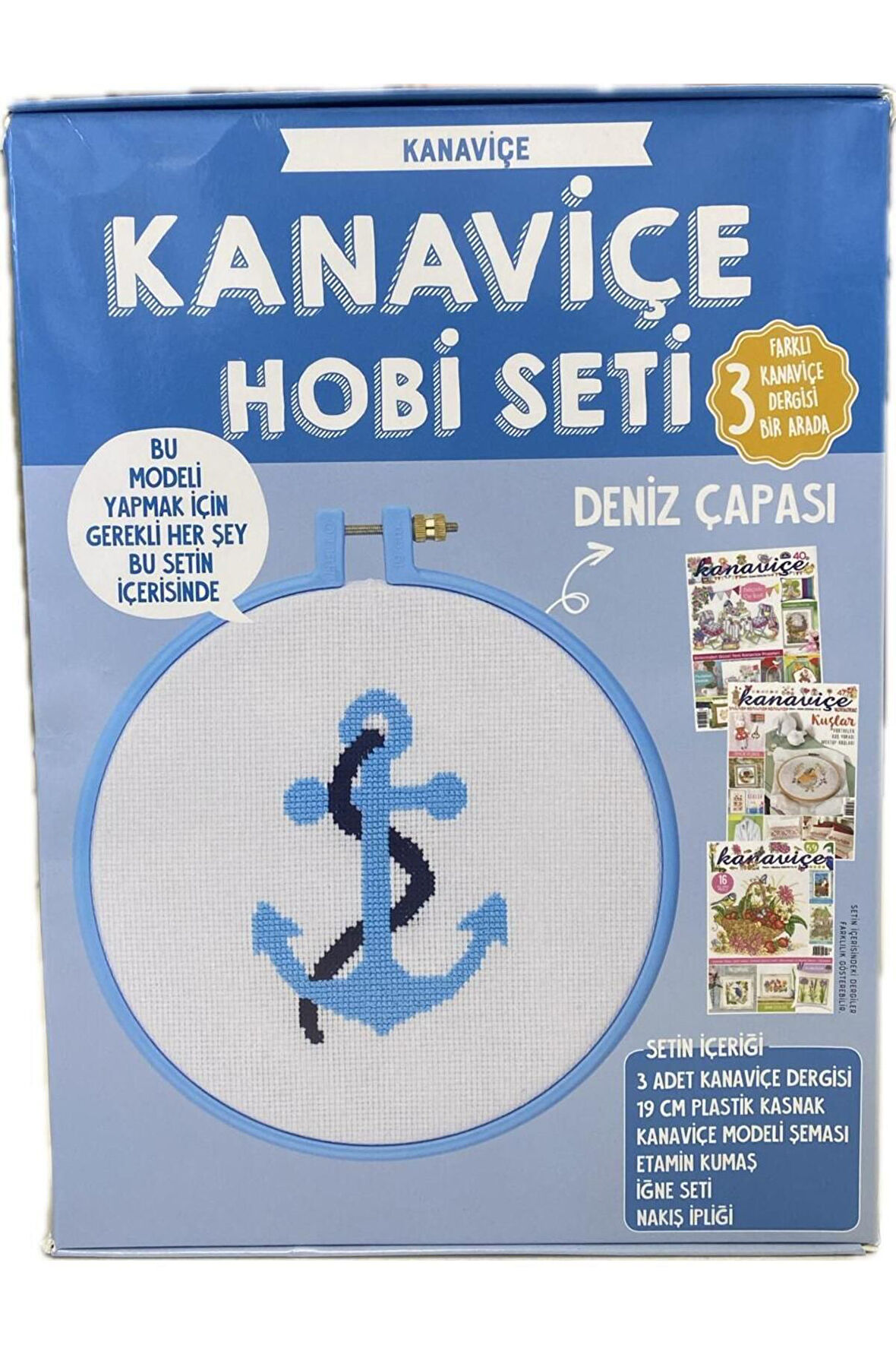 Kanaviçe Dergisi 3Farklı Sayı Ve Kanaviçe Nakışı Kiti Deniz Çapası Hobi Seti Tüm Malzemeler İle