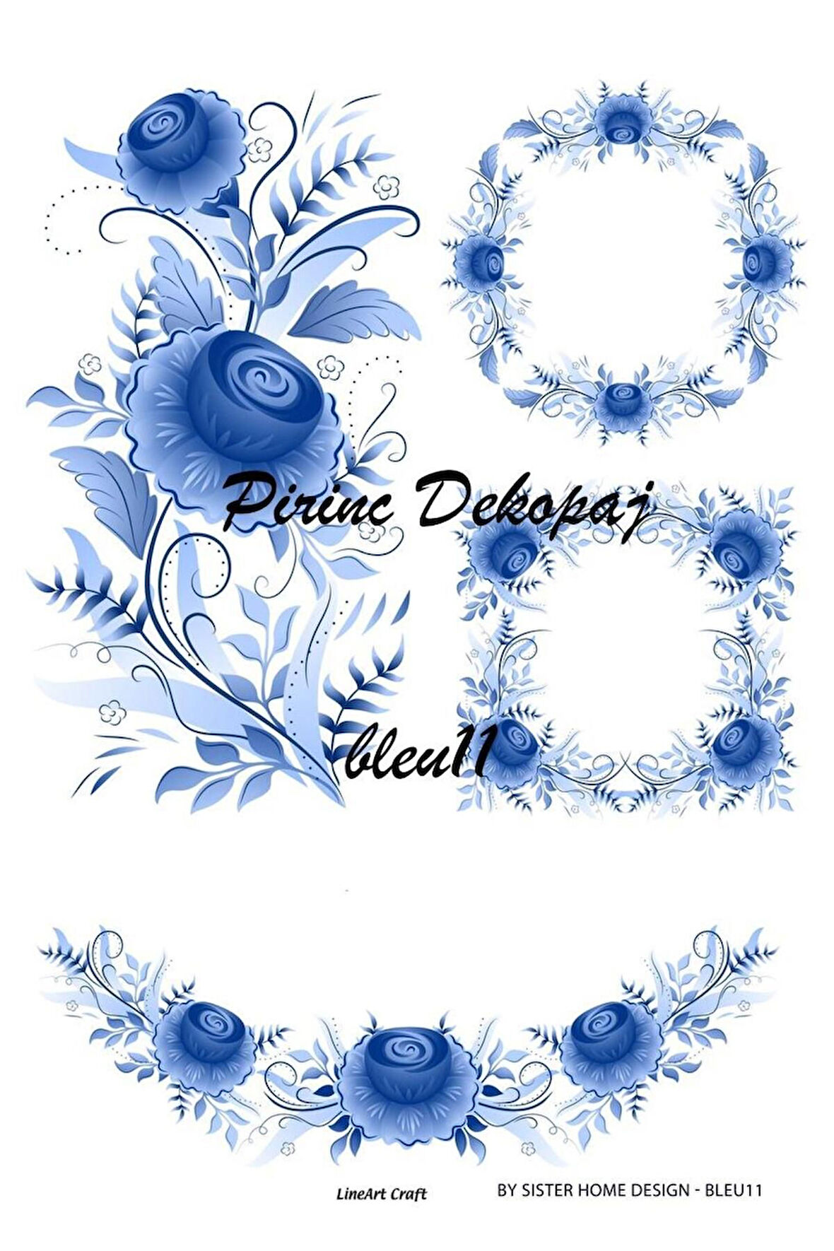 Lineart Pirinç Dekopaj Blue 11
